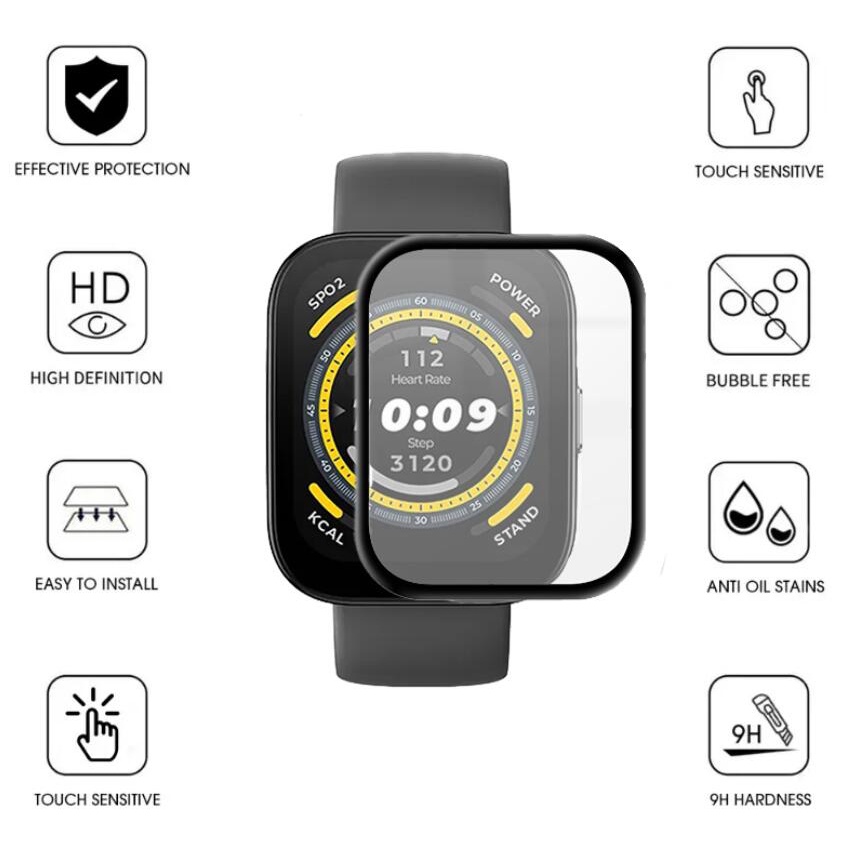 สําหรับ Amazfit Bip 6 3D หน้าจอโค้ง Protector HD โปร่งใสสําหรับ Amazfit Bip 5 ฟิล์มป้องกันอุปกรณ์เสริมสมาร์ทวอทช์