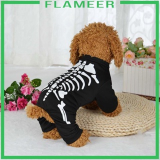 [Flameer] ชุดคอสเพลย์ฮาโลวีน โครงกระดูก สําหรับสัตว์เลี้ยง สุนัข แมว