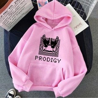 Prodigy เสื้อกันหนาวแขนยาว มีฮู้ด สไตล์ญี่ปุ่น 90s y2k y2k สําหรับผู้หญิง