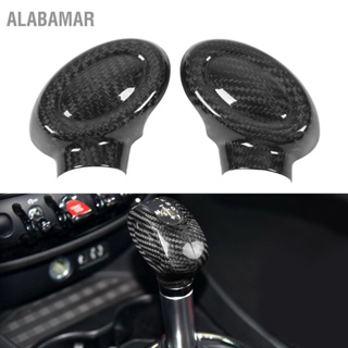 ALABAMAR 2pcs คาร์บอนไฟเบอร์เกียร์ SHIFT KNOB Trim Shifter LEVER COVER สำหรับ F54 F55 F56 F57 F60