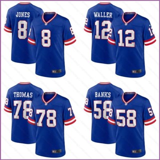 เสื้อยืด ลายทีมชาติฟุตบอล Ani NFL New York Giants Game Jersey Jones Banks Waller Thomas พลัสไซซ์ สไตล์คลาสสิก