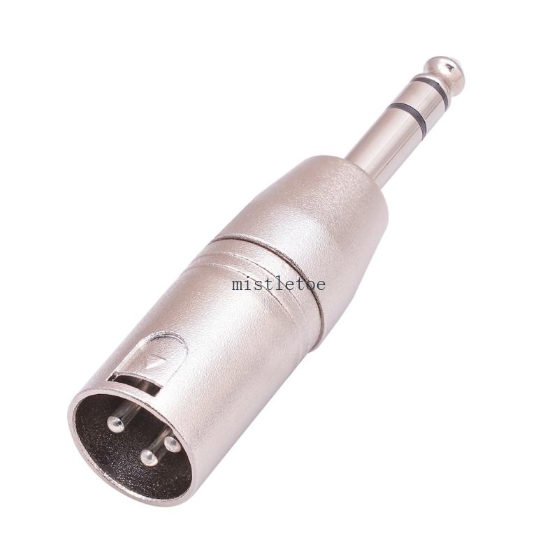 Mis อะแดปเตอร์ซ็อกเก็ตแจ็คเชื่อมต่ออินเตอร์เฟซ 1 4 6 35 มม. ตัวผู้ เป็น XLR 3 Pin ตัวผู้ สีเงิน สําหรับออร์แกนอิเล็กทรอนิกส์