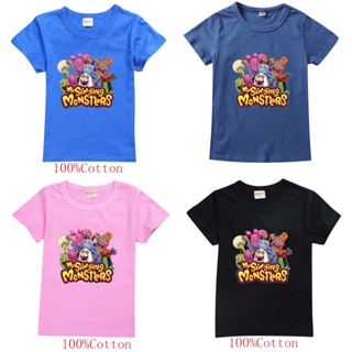 เสื้อยืดแขนสั้นลําลอง พิมพ์ลาย My Singing Monsters แฟชั่นฤดูร้อน สําหรับเด็กผู้ชาย