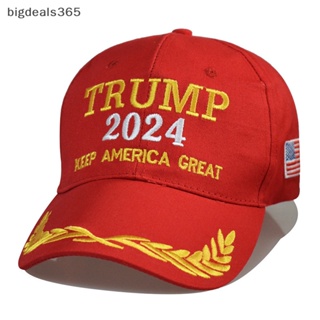 [bigdeals365] Trump 2024 หมวกเบสบอล Usa Keep America Great Again Red Gold