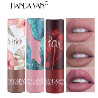 Handaiyan ลิปสติก เนื้อแมตต์กํามะหยี่ ให้ความชุ่มชื้น สีนู้ด