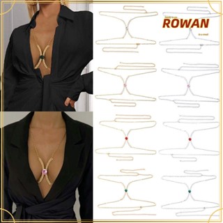 Rowans สร้อยคอโซ่ ประดับพลอยเทียม หรูหรา ของขวัญวันวาเลนไทน์ สําหรับผู้หญิง