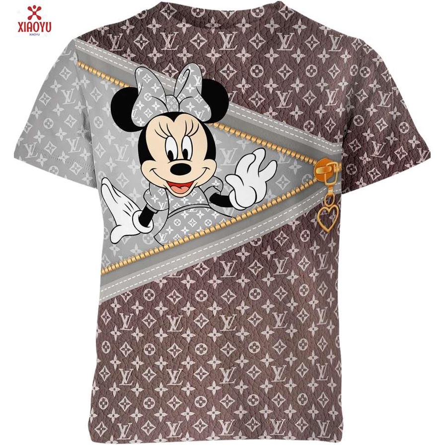 เสื้อมินนี่เมาส์เสื้อลําลองกลางแจ้งเสื้อยืดแขนสั้นหลวม