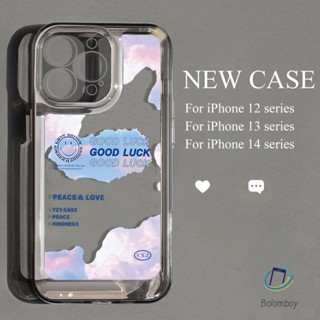 สีดำใสเคสโทรศัพท์สําหรับไอโฟน 11 12 13 14 15 Pro Max 7 8 Plus XR X XS MAX SE ขอให้โชคดี เปลือกกันกระแทกนุ่ม