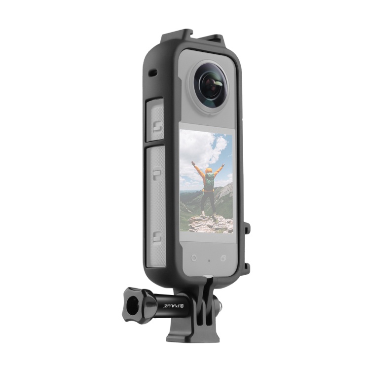 กรอบพลาสติก PC พร้อมอะแดปเตอร์ และสกรู สีดํา สําหรับ Insta360 X3 PULUZ