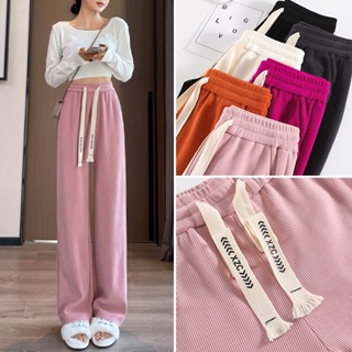 407# Corduroy Chenille wide-leg pants Womens Spring and Autumn New Loose High Waist Casual Straight Leg Pants