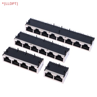 [LLDPT] ใหม่ ซ็อกเก็ตเชื่อมต่อเครือข่ายอีเธอร์เน็ต LAN PCB ตัวเมีย RJ45 59 8 พอร์ต 1x2 4 6 8 พอร์ต