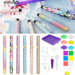 Wonda ชุดถาดปากกาปักครอสติชคริสตัล กันลื่น สําหรับตกแต่งเล็บ DIY