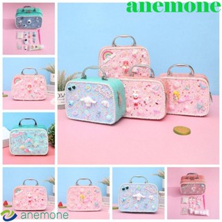 Anemone กระเป๋าเครื่องสําอาง หนัง PU ลายแมว Cinnamoroll น่ารัก เหมาะกับของขวัญ สําหรับเด็กผู้หญิง