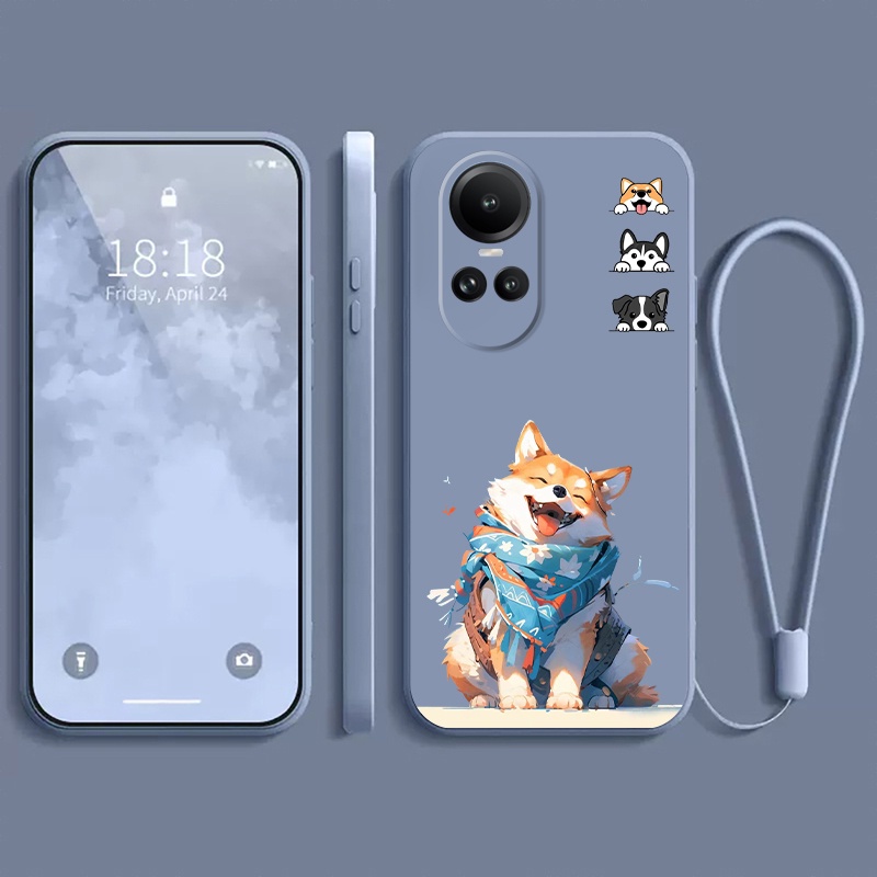 เคส OPPO reno 10 10 PRO 10 PRO+ PLUS 5G เคสโทรศัพท์มือถือแบบนิ่ม กันกระแทก กันรอยกล้อง ลายสุนัขน่ารัก แฟชั่น สําหรับ