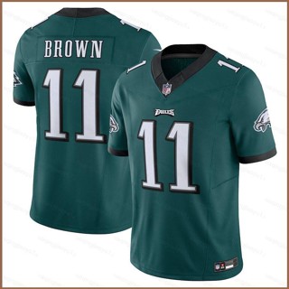 เสื้อกีฬาแขนสั้น ลายทีมชาติฟิลาเดลเฟีย HQ1 NFL Eagles F.u.s.e. สีน้ําตาล เขียว เสื้อยืดกีฬาฟุตบอล พลัสไซซ์ QH1