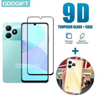 Godgift 2 in 1 เคสกระจกนิรภัย ซิลิโคน กันกระแทก สําหรับ Realme C51 C53 C55 C33 C30 C30s C25 C35 C31 C21 C21Y C25Y C25s C20 C20A C11 2021