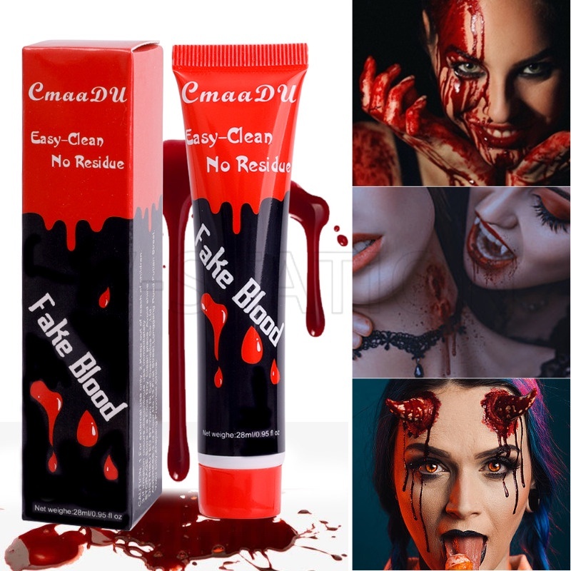 [CmaaDu] เลือดปลอม คอสเพลย์ ฮาโลวีน สร้างสรรค์ / เอฟเฟกต์พิเศษ แต่งหน้า เครื่องสําอาง / ฟิล์มและโทรทัศน์ ของเหลวจําลอง อุปกรณ์ประกอบฉากเลือด / สีทาตัว