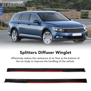 ALABAMAR 8PCS รถจัดแต่งทรงผมด้านข้างกระโปรง Bright สีดำสีแดง Trim Splitters Diffuser Winglet Universal สำหรับ Civic