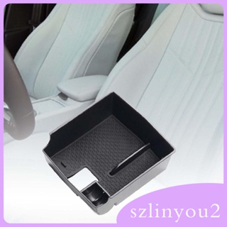 [szlinyou2] ถาดเก็บคอนโซลกลาง ที่เท้าแขนรถยนต์ ทนทาน ขนาด 16x16x6 ซม. สีดํา