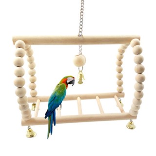 Hammock Toy One Size Parrot Play Wood Climb Parakeet Animals Cockatiel