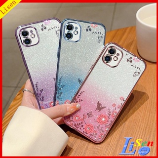 เคส iPhone 11 iPhone 12 11 Pro Max 12 Pro Max HYB ดอกไม้ ผีเสื้อ เคสโทรศัพท์ ป้องกัน