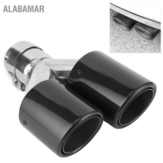 ALABAMAR 2.5 นิ้วปลายท่อไอเสียคอหางคาร์บอนไฟเบอร์แบบเงา Y-Shaped Dual Outlet Universal ด้านซ้ายยึดขอบ Curl