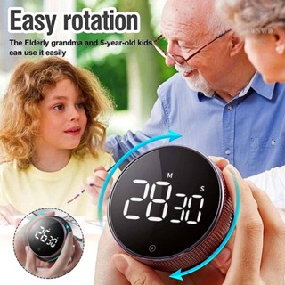 【FUNWD】Cooking Timer For Home Kitchen LED Magnetic Round 1pcs ABS Black Countdown