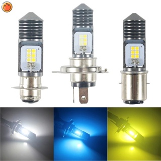 หลอดไฟตัดหมอก LED BA20D H4 P15D 3030 12SMD 4000LM 6000K สีขาว สีเหลือง อุปกรณ์เสริม สําหรับรถจักรยานยนต์ 1 ชิ้น YKTTH