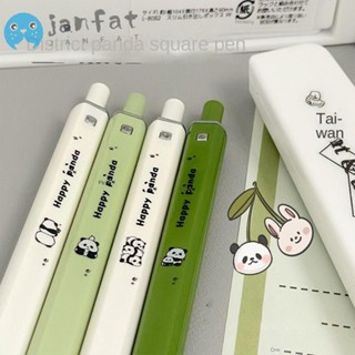 Janfat ปากกาพลาสติก ทรงสี่เหลี่ยม ลายแพนด้า 0.5 มม. สีดํา สําหรับผู้ชาย 4 ชิ้น