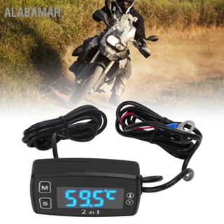  ALABAMAR 2 in 1 LED Digital Engine Voltmeter เครื่องวัดอุณหภูมิน้ำ IP67 กันน้ำสำหรับรถจักรยานยนต์ ATV เรือมอเตอร์เครื่องตัดหญ้า