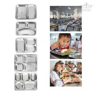 【FUNWD】Food Plate Mess Hall 2/3/4/5 Grids Dinner Tray Divider Plate Lunch Container