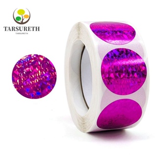 Tarsureth สติกเกอร์ฉลาก ลายจุด 1 นิ้ว สีแดงกุหลาบ มีกาวในตัว สําหรับติดตกแต่งสํานักงาน 500 ชิ้น