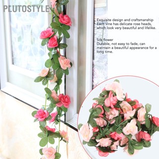 PLUTOSTYLE 5 ชิ้นประดิษฐ์ Rose Vine 45 ดอกกุหลาบปลอม โรแมนติกตกแต่งดอกไม้ สำหรับงานแต่งงานหน้าแรก Courtyard