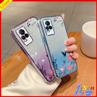 เคส Vivo V20 Pro 5G เคสโทรศัพท์มือถือ ลายดอกไม้ ผีเสื้อ สําหรับ Vivo V20 HYB