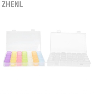 Zhenl 28 Slots Clear Plastic Storage Box Portable Detachable Organizer Household