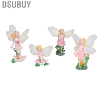 Dsubuy HG 4Pcs Flower Fairies Figurines Statue Garden Home Ornament Resin Model