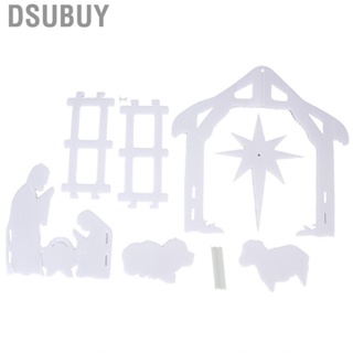 Dsubuy 44x27x5cm Christmas Jesus Scene White PP Hollow Board Outdoor Nativity US