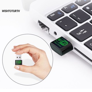 ☼Wt อะแดปเตอร์รับสัญญาณเครือข่าย WiFi USB 20 150Mbps Dual Band แบบพกพา สําหรับคอมพิวเตอร์