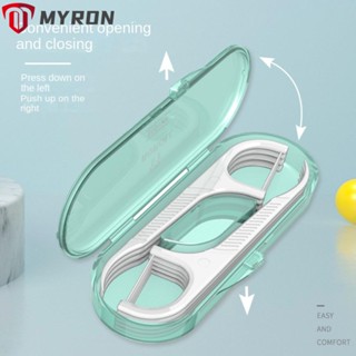 Myron เครื่องจ่ายไหมขัดฟัน พลาสติกใส สีชมพู สีเขียว สําหรับผู้ใหญ่ 100 ชิ้น 10 แพ็ค