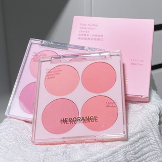 Herorange บลัชออนปัดแก้ม เนื้อแมตต์ สี่สี สีหวานสดใส ดูเป็นธรรมชาติ สําหรับแต่งหน้า