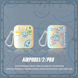 เคสหูฟัง แบบนิ่ม ทรงสี่เหลี่ยม ลายหน้ายิ้ม สําหรับ AirPods 3pro