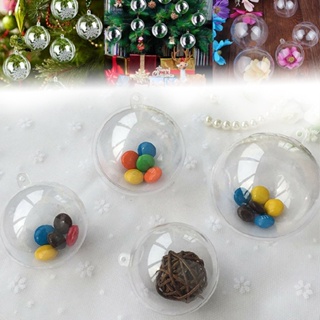 Aimy 10x DIY Clear Plastic Balls Fillable Baubles Christmas Tree Hanging Ornament