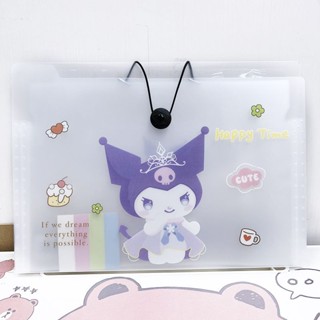 Sanrio Kuromi กระเป๋าโฟลเดอร์ ขนาด A4 จุของได้เยอะ สําหรับนักเรียน 8 ชิ้น