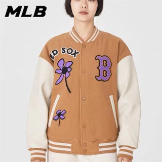 เสื้อแจ็กเก็ตเบสบอล หนัง 100% ปักลายโลโก้ MLB NY แฟชั่นฤดูหนาว สําหรับผู้ชาย และผู้หญิง