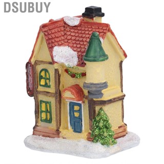 Dsubuy Christmas Resin House Scene Village Houses With  Warm Light CUB