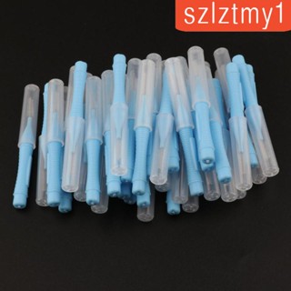 [szlztmy1] ไหมขัดฟัน พร้อมฝาปิด 0.4 มม. สีเหลือง 40 ชิ้น