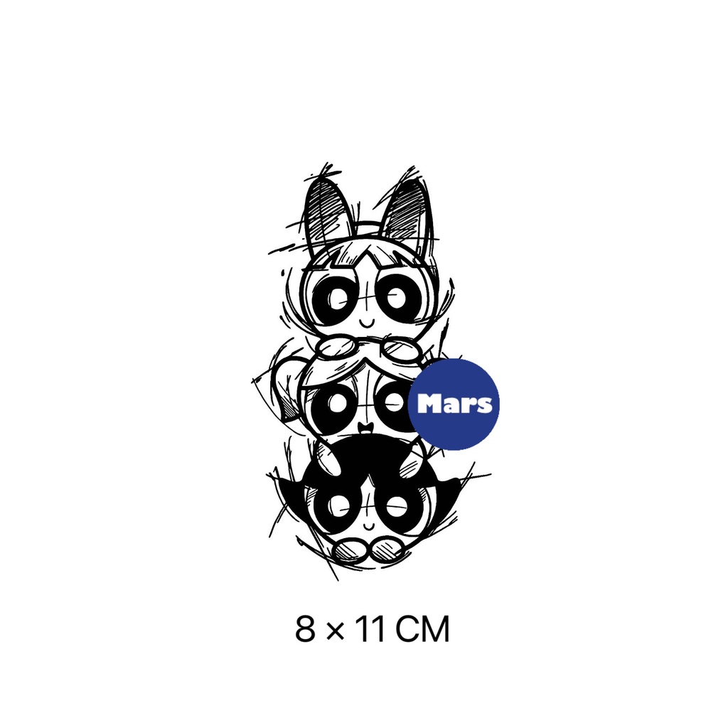 【Mars Tattoo】ใหม่ สติกเกอร์รอยสักชั่วคราว กึ่งถาวร 2 สัปดาห์ ติดทนนาน X129