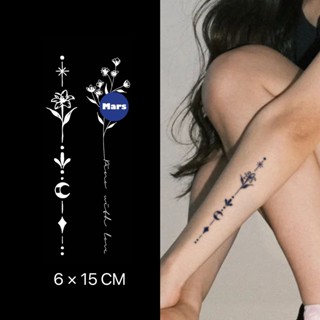 【Mars Tattoo】ใหม่ สติกเกอร์รอยสักชั่วคราว ลายดอกไม้ กึ่งถาวร 2 สัปดาห์ ติดทนนาน C009