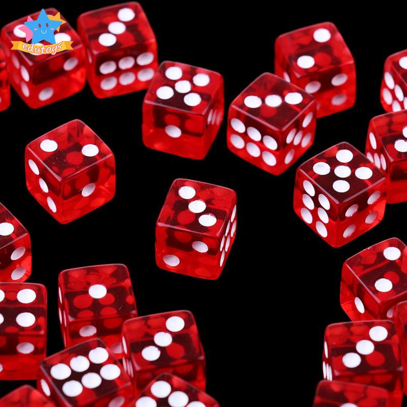 [Edstars] ลูกเต๋าอะคริลิค 6 ด้าน สําหรับเล่นเกมกระดาน KTV 50 ชิ้น