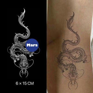 【Mars Tattoo】ใหม่ สติกเกอร์รอยสักชั่วคราว ลายมังกร กึ่งถาวร 2 สัปดาห์ ติดทนนาน D163